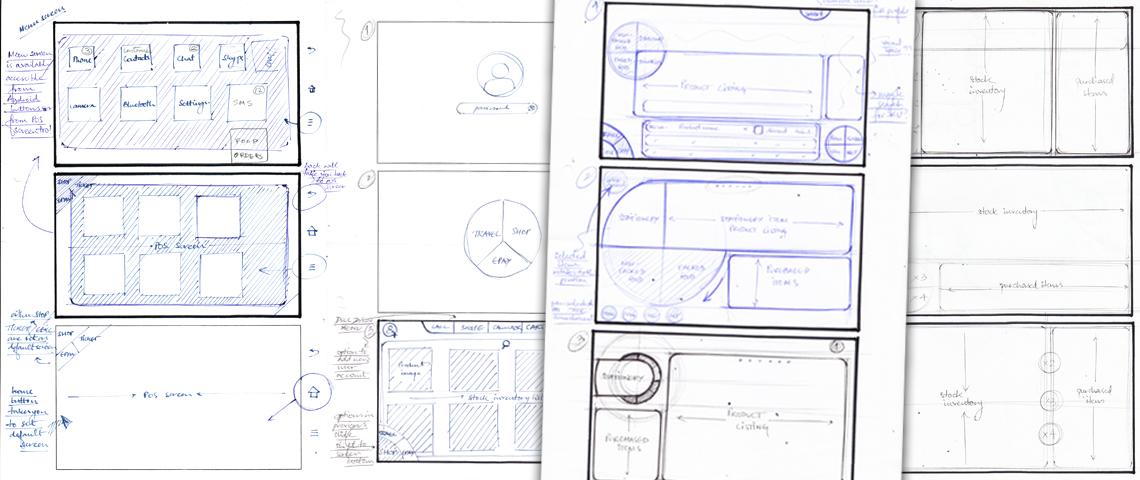 netpos - user interface concept sketching